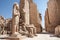 Colossal statue at karnak temple