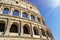 Colosseum at blue sky in Rome, Italy, Europe