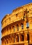 Colosseum bottom-up view at sunset