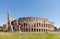 Colosseum or Coliseum Flavian Amphitheatre or Amphitheatrum Flavium or Anfiteatro Flavio or Colosseo. Oval amphitheatre in the ce