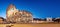 Colosseum (Coliseum) in Rome, Italy, at nigh, panoramic image