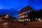 Colosseum or Coloseum at dusk from in front of Metro night, Rome