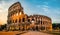 Colosseum at dusk in Rome. Rome postcard.