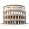 Colosseum isolated on white created with Generative AI. Ancient roman amphitheater.