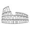 Colosseum in Rome icon, outline style