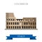 Colosseum Rome Italy Romanian heritage flat vector attraction