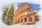 Colosseum in Rome in Italy, watercolor painting