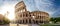 Colosseum in Rome and morning sun, Italy