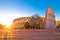 Colosseum of Rome sunset view