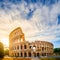 Colosseum at sunrise, Rome. Rome architecture and landmark.