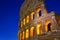 Colosseum at sunset, Rome. Rome best known architecture and landmark. Rome Colosseum is one of the main attractions of Rome and