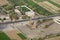 The Colossi of Memnon from the air