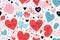 Colouful abstract Valentine love heart seamless illustration pattern