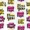 Colouful seamless pattern with international sweet words