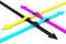 Colour arrows on white background. CMYK