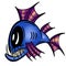 Colour Cartoon Anglerfish Fish Outline Illustration Vector