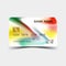 Colour credit card desing. And inspiration from abstract. On white background.