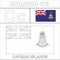 Colour it Kids colouring Page country starting from English Letter `C` Cayman Islands How to Color Flag