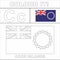 Colour it Kids colouring Page country starting from English Letter `C` Cook Islands  How to Color Flag