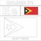 Colour it Kids colouring Page country starting from English Letter `E` East Timor How to Color Flag