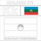 Colour it Kids colouring Page country starting from English Letter `K` Karachay Cherkessia How to Color Flag