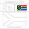 Colour it Kids colouring Page country starting from English Letter `S` South Africa How to Color Flag