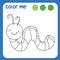 Colour me: colouring page kids with insects theme a cute caterpillar. Coloring activity for children.