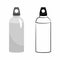 Colour and outline aluminum reusable water bottle isolated on a white background