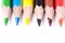 Colour pencil isolated on a white background. Lines of pencils. Education concept. Lots of assorted color pencils. Color palette.