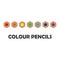 Colour pencils crayons. vector, colored pencils bottom view and text