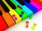 Colour piano keys