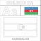 Colour it Vector Kids Stuff coloring page Country start from English latter `A` Azerbaijan Flag illustration