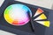 Colour wheel and graphic tablet