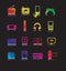 Coloured electronic icons