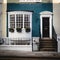 Coloured painted house terraces in London, 2017.