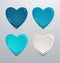 Coloured paper hearts set. Collection of hearts