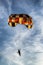 Coloured parasailing parachute