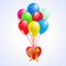 Coloured Party Balloons whit Heart