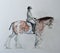 Coloured pencil drawing of Clydesdale heavy horse and rider.