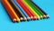 Coloured pencil pastels on a colour background isolated