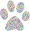 Coloured pet footprint