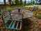 Coloured rusty playground in autumn