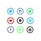 Coloured Social media vector logo icons for mobile apps  web ui  business profiles etc.