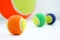 Coloured tennis balls