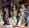 Coloured woodcarving sculpture in the Mahavira Hall (Hall of Ceremony) of Down-Huayan temple