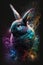Colourful Abstract Galaxy Rabbit