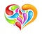 Colourful abstrak icon of heart