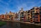 Colourful Apartment Buildings, Medieval Girona, Catalonia, Spain
