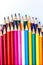 Colourful artistic background vibrant pencils