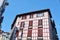 Colourful authentic houses downtown in Bayonne city, French Basque Country, France